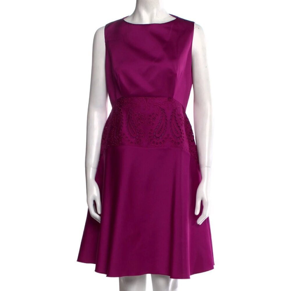 Etro Purple Eyelet Sleeveless Silk Dress NWT